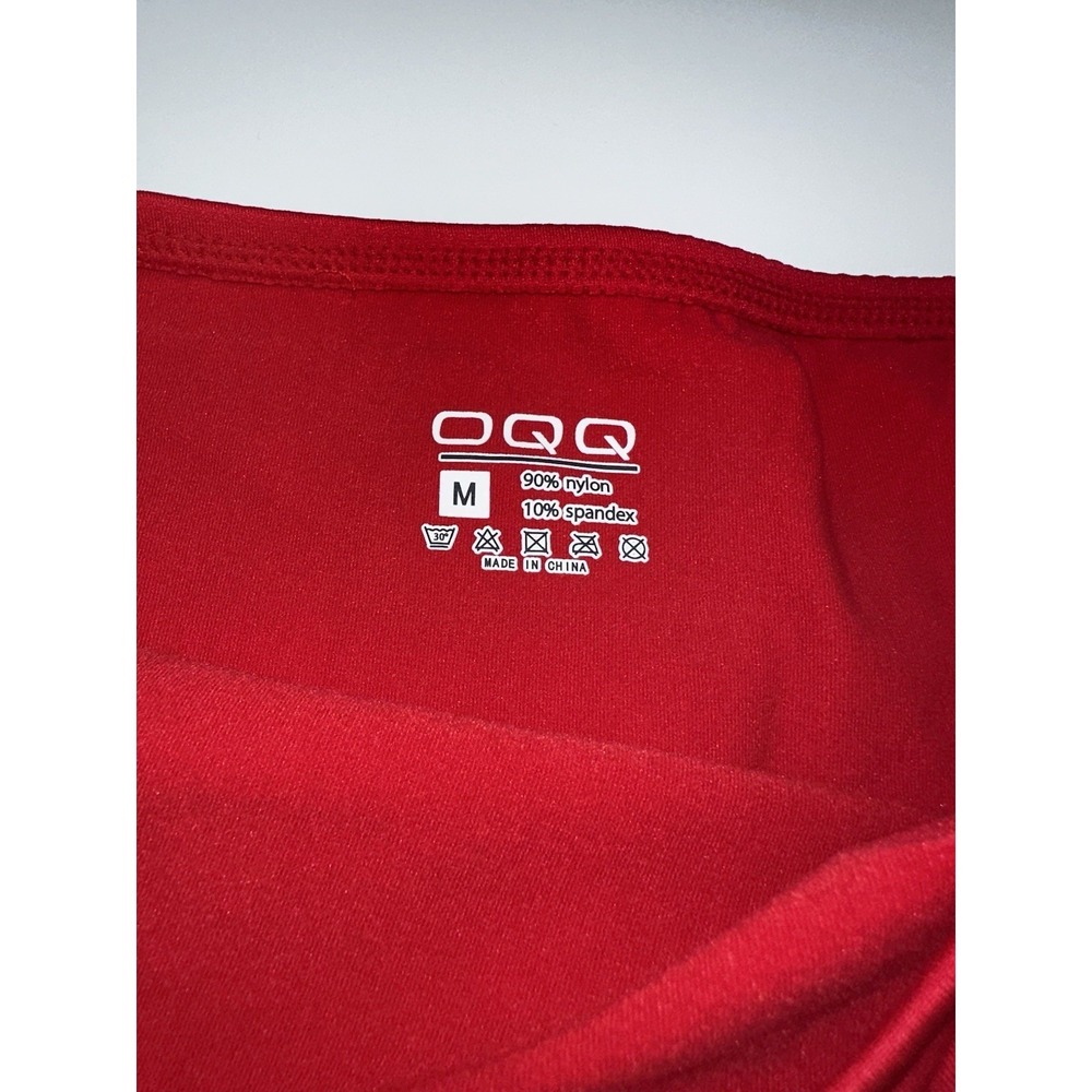 OQQ Bright Pink & Red High Waisted Ruffle Skirt Size Med Golf Athleisure 2 Piece - Picture 3 of 6